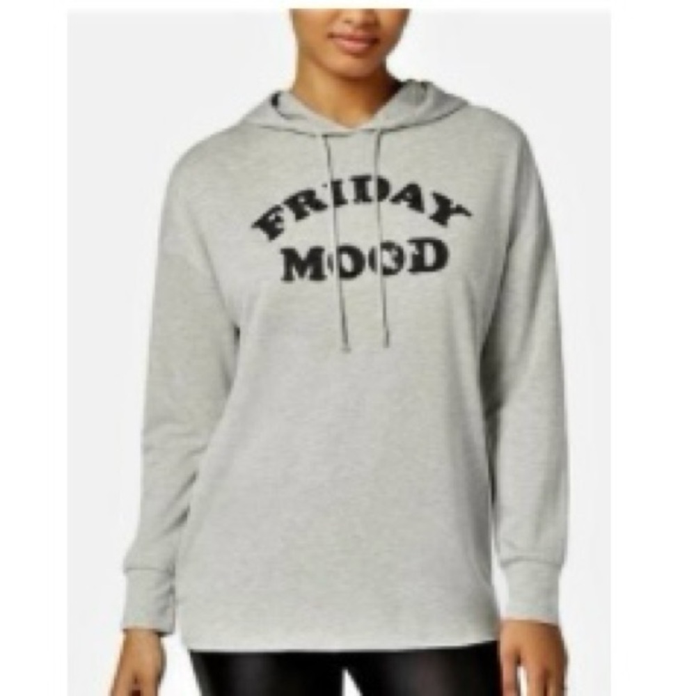 NWT Rebellious One Girls/Woman’s Hoodie Gray Black Sequins Friday Mood Size XS
